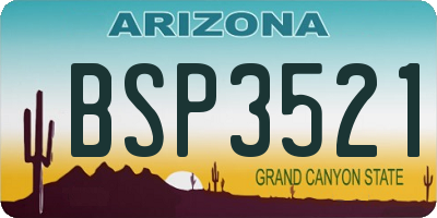 AZ license plate BSP3521