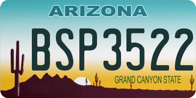 AZ license plate BSP3522