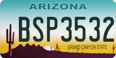 AZ license plate BSP3532