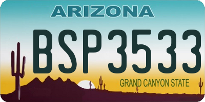 AZ license plate BSP3533