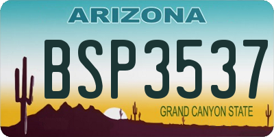 AZ license plate BSP3537
