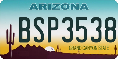 AZ license plate BSP3538