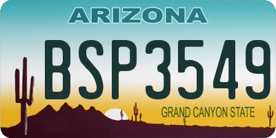 AZ license plate BSP3549