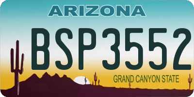 AZ license plate BSP3552