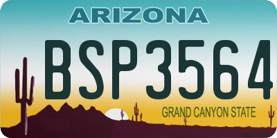 AZ license plate BSP3564