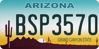 AZ license plate BSP3570