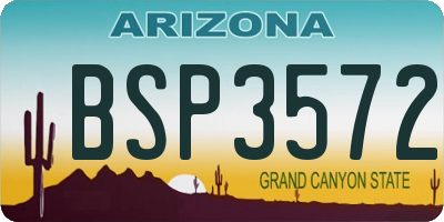 AZ license plate BSP3572