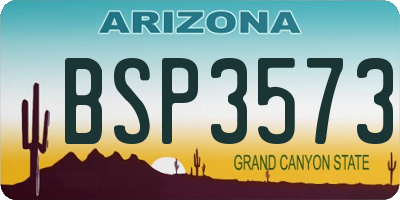 AZ license plate BSP3573