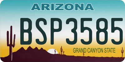 AZ license plate BSP3585