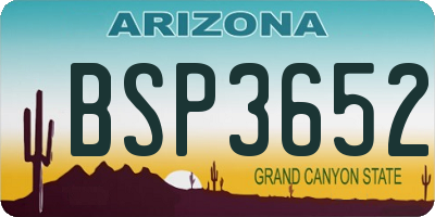 AZ license plate BSP3652