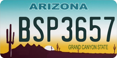 AZ license plate BSP3657
