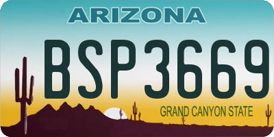 AZ license plate BSP3669