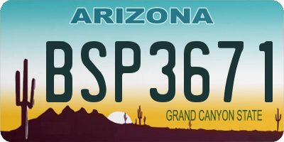 AZ license plate BSP3671