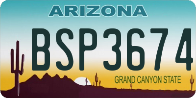AZ license plate BSP3674