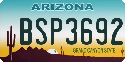 AZ license plate BSP3692