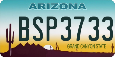 AZ license plate BSP3733