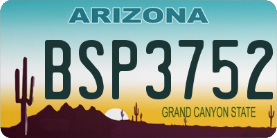 AZ license plate BSP3752