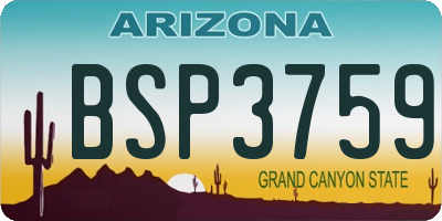 AZ license plate BSP3759