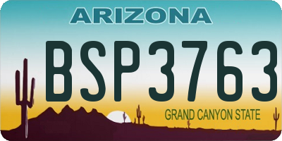 AZ license plate BSP3763