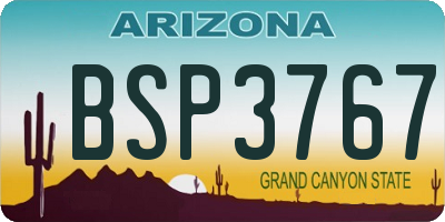 AZ license plate BSP3767