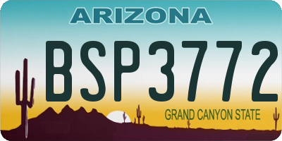 AZ license plate BSP3772