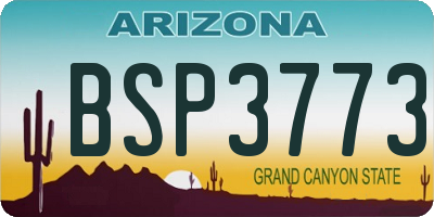 AZ license plate BSP3773