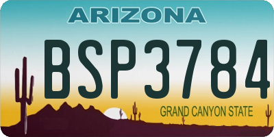AZ license plate BSP3784