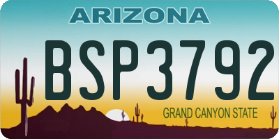 AZ license plate BSP3792