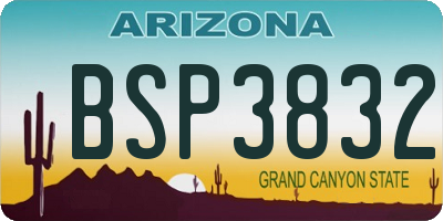 AZ license plate BSP3832