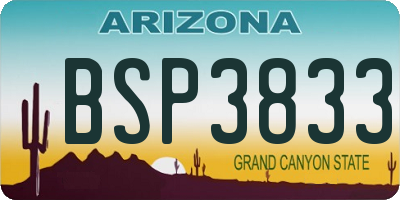 AZ license plate BSP3833