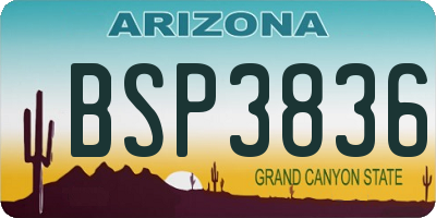 AZ license plate BSP3836