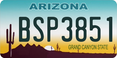 AZ license plate BSP3851