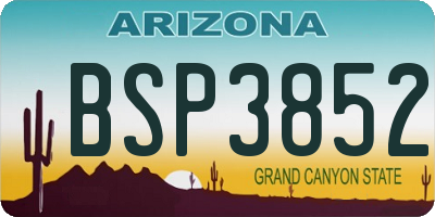 AZ license plate BSP3852