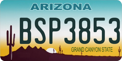 AZ license plate BSP3853