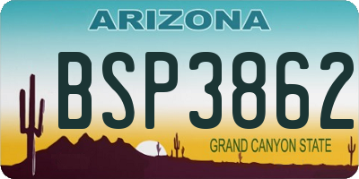 AZ license plate BSP3862