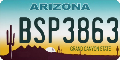 AZ license plate BSP3863
