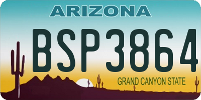 AZ license plate BSP3864
