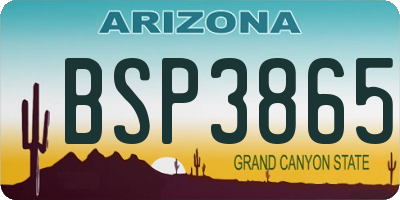 AZ license plate BSP3865
