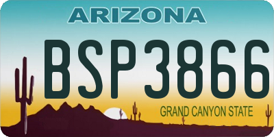 AZ license plate BSP3866