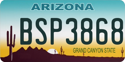 AZ license plate BSP3868