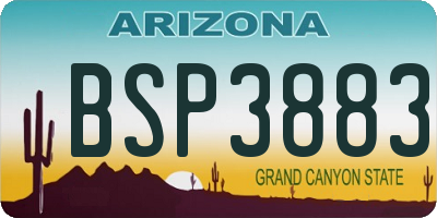 AZ license plate BSP3883