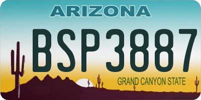 AZ license plate BSP3887