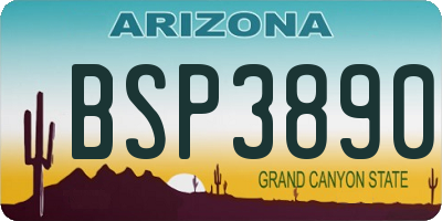 AZ license plate BSP3890