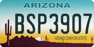 AZ license plate BSP3907
