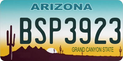 AZ license plate BSP3923