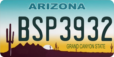 AZ license plate BSP3932