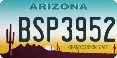 AZ license plate BSP3952