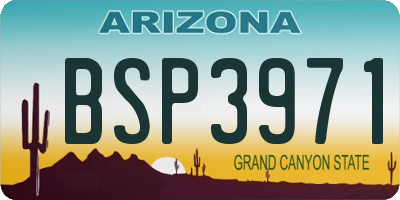 AZ license plate BSP3971