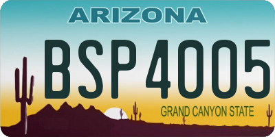 AZ license plate BSP4005