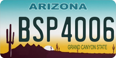 AZ license plate BSP4006